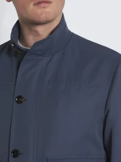 Outlet Brioni technical linen 75 blouson Steel blue