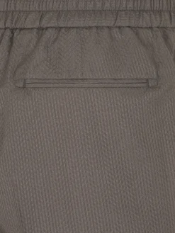 New Brioni Taupe silk seersucker Asolo trousers