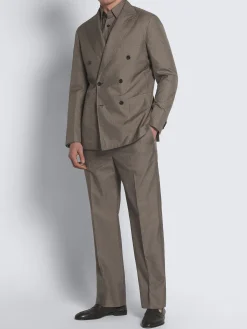 Sale Brioni silk seersucker militry shirt Taupe
