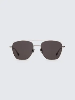 Hot Brioni Titanium double bridge sunglasses Dark grey