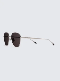Hot Brioni Titanium double bridge sunglasses Dark grey