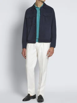 Best Brioni Sea Island cotton piqué polo Turquoise blue