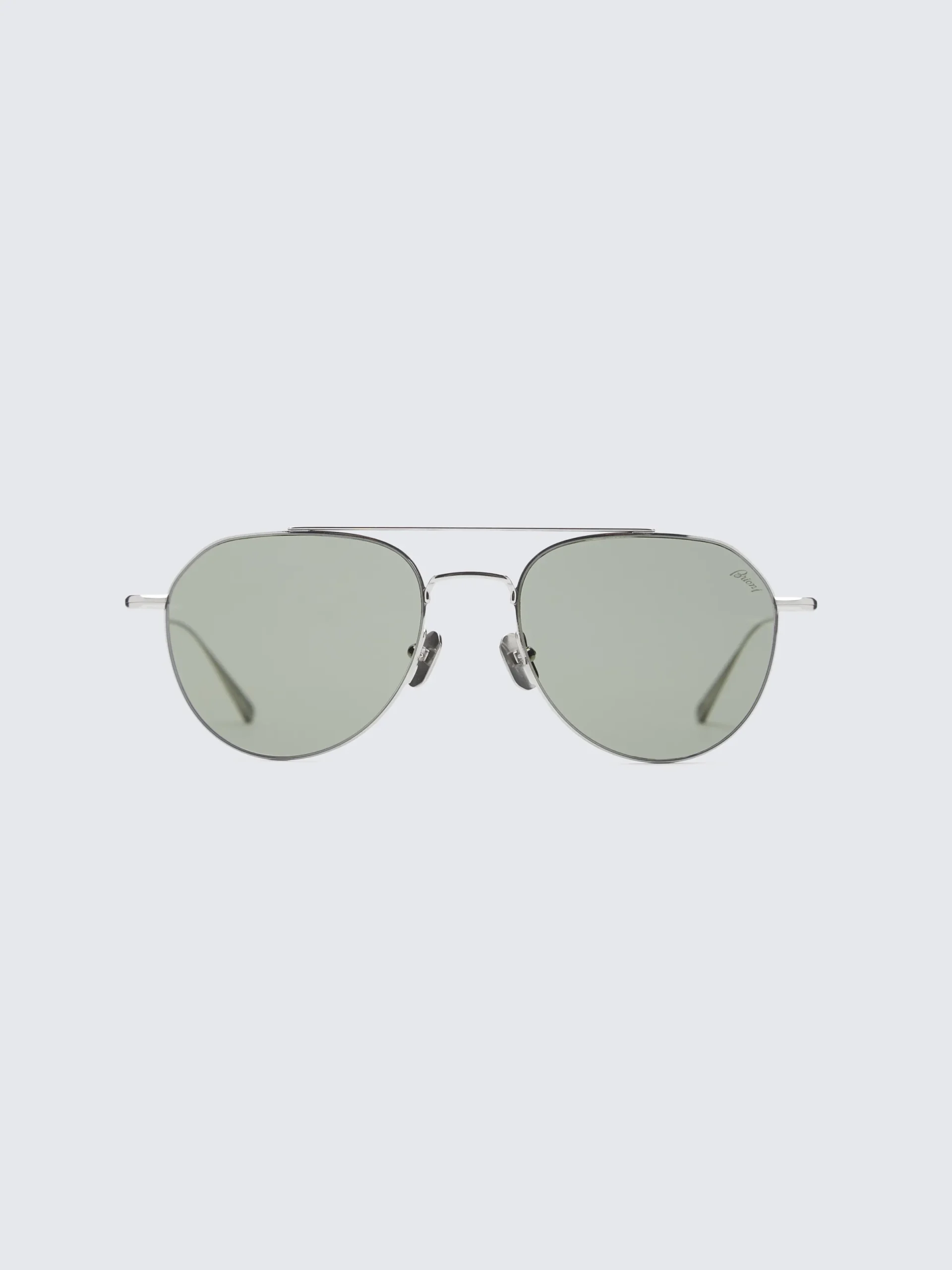 Sale Brioni Ultra-light titanium pilot shape sunglasses Silver