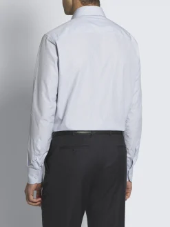 Clearance Brioni and blue striped Giza 45 cotton formal shirt White