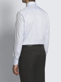 Best Brioni and light blue checked cotton formal shirt White