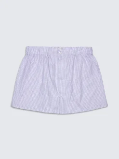 Discount Brioni and lilac checked Giza 45 cotton boxer shorts White
