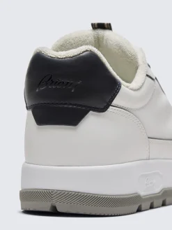 Fashion Brioni and midnight blue Crossing sneakers White