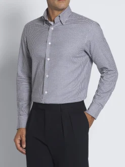 Outlet Brioni and royal blue cotton hidden button down shirt White