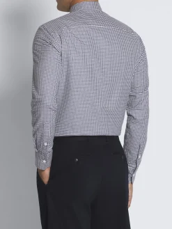 Outlet Brioni and royal blue cotton hidden button down shirt White