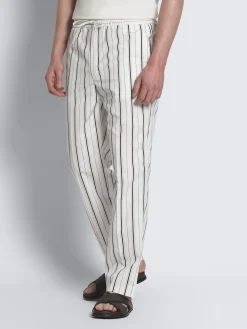 Fashion Brioni White, grey and black striped cotton Asolo trousers