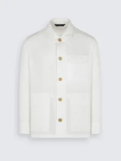 Fashion Brioni White, grey and black striped cotton Asolo trousers