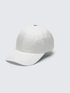 Outlet Brioni silk seersucker baseball hat White