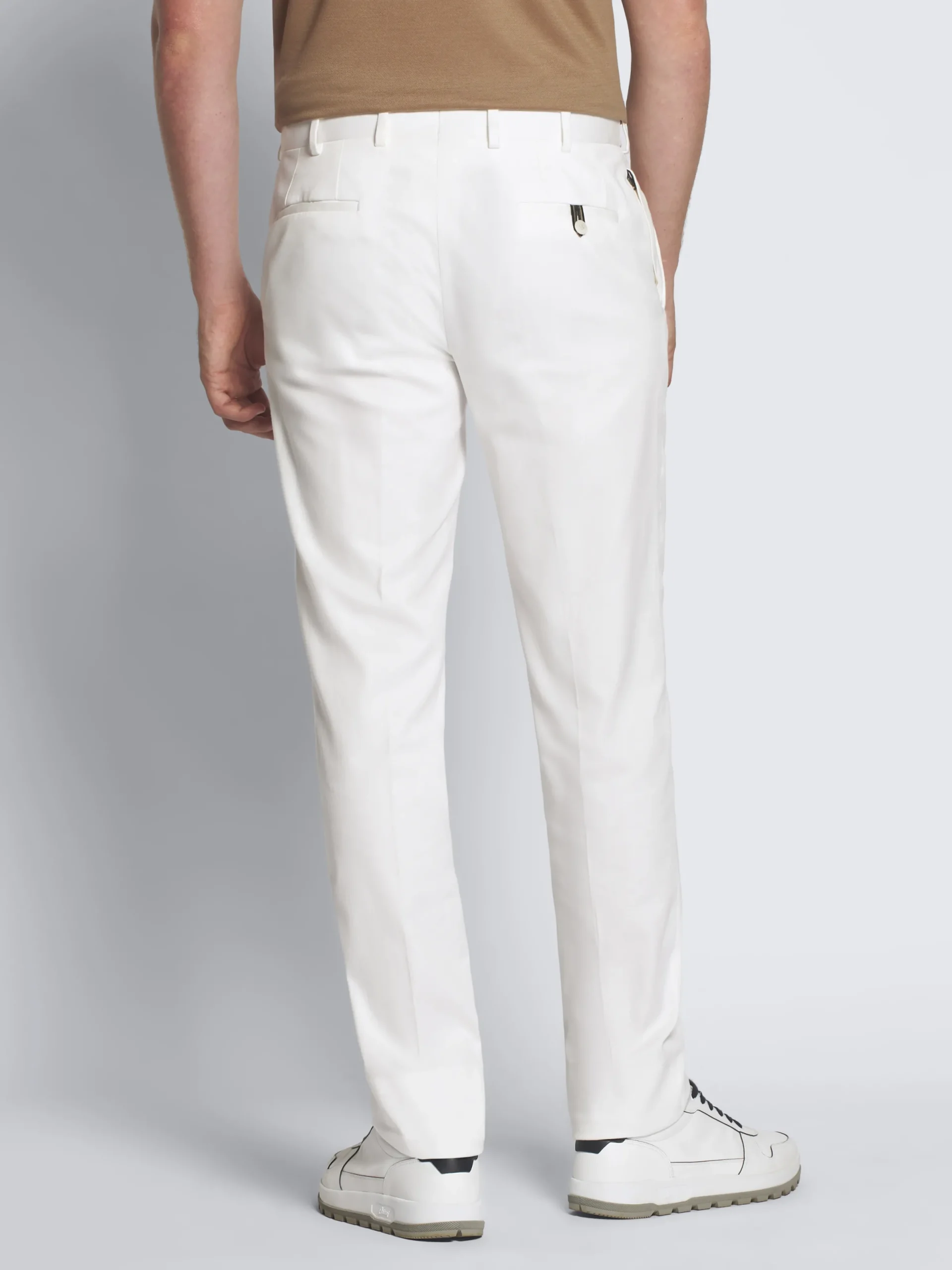 Sale Brioni White stretch cotton gabardine Journey trousers