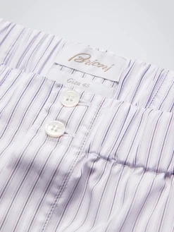 Clearance Brioni with black and pink stripes Giza 45 cotton boxer shorts White